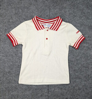 Vintage OshKosh BGosh Polo Shirt Baby Boys 24M Red Ringer Preppy Retro Timeless
